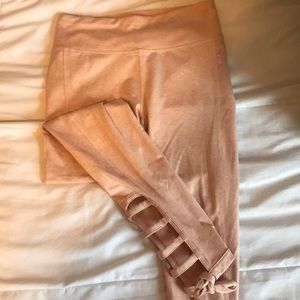 Women’s ankle legging with cutouts and ties